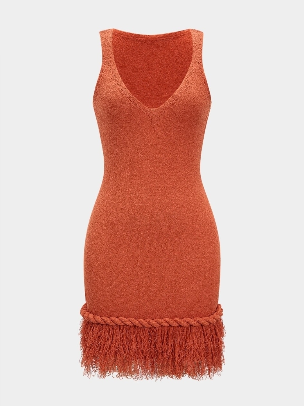 NWT Micas Knit Fringe V-neck Sleeveless Dress XL